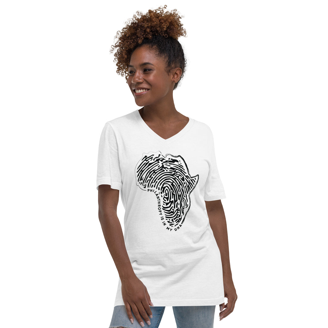 Deep Rooted Philanthropy Unisex Short Sleeve V-Neck T-Shirt