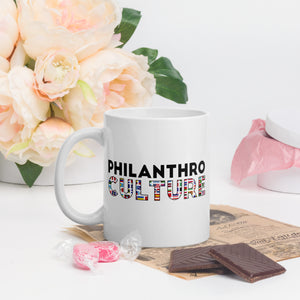 PhilanthroCulture White glossy mug