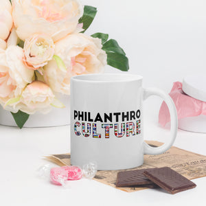 PhilanthroCulture White glossy mug