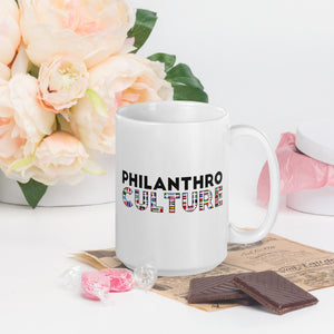 PhilanthroCulture White glossy mug